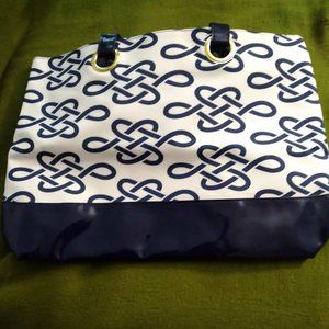 Navy and White Mini Makeu &Tote Bag | Size OS